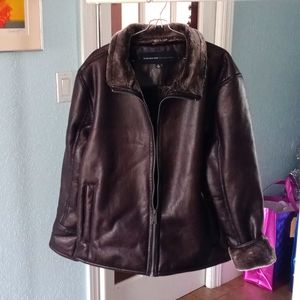 Marc New York Andrew Marc Faux-Fur Lined Zip-up Jacket Size XL Unisex